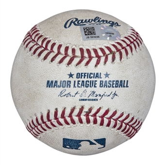 2016 Joey Votto Game Used OML Manfred Baseball Used on 8/2/16 For a Double (MLB Authenticated)